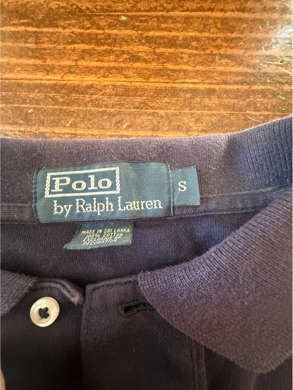 Polo Ralph Lauren Navy Blue Polo Shirt with Red Logo, Size S